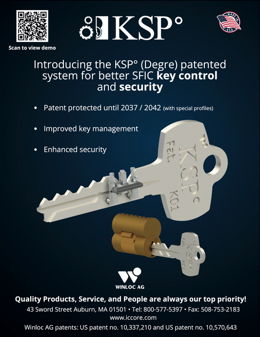 KSP° Patented System for Better SFIC Key Control and Security